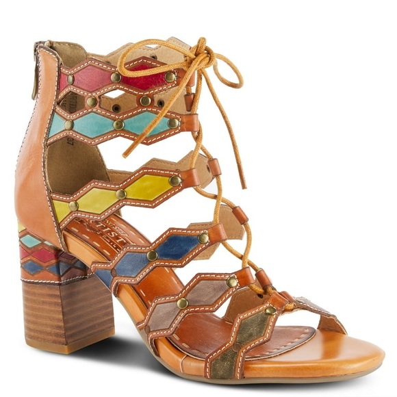 L'artiste by Springstep artdeco gladiator lace up sandals - Picture 1 of 9